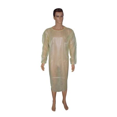 China PP disposable surgical isolation gown,anti bacteria,anti blood,knitted cuff and tie on waist isolation gown for sale