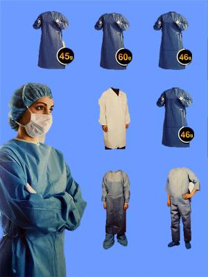 China Surgical gown which manufactured from high quanlity SMS/PP,using latest tools and machines,ultrasonic sealed for sale