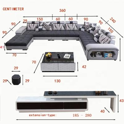 China (Others) 2021 Hot Selling Sofas Adjustable Modern Sectionals Sofa Set Furniture 7 Seater Couch Living Room Sofas Te koop