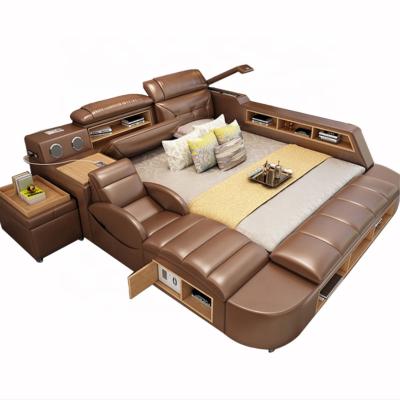 China 2021 Hot Adjustable Modern Bedroom Furniture Custom Color Leather (from Others) With Sofa Bedroom Sets for sale