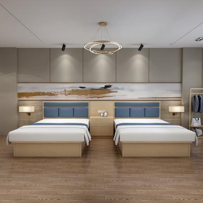 China Modern Hotel King Size Bedroom Sets Wooden Double Storage Furniture Smart Frame Hotel Bed for sale