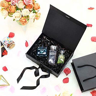 China Recycled Materials Gift Box With Ribbon Closure Paper Box Kraft Paper Craft Wedding Gift Box for sale