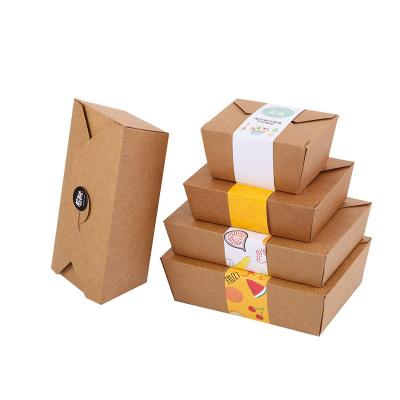 China Brown Paper Box Disposable Packaging Fast Food Paper Box Food Packaging Food Grade for sale