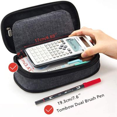 China Schools & Large Offices Pencil Case 3 Compartments Pencil Pocket Large Capacity Pencil Bag Oxford Stationery Storage Pen Bag for sale