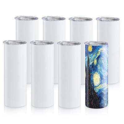 China Sustainable USA Warehouse 15oz 20oz 30oz Blanks Sublimation Tumbler Heat Press Double Wall 20 oz Skinny Straight Sublimation Tumbler for sale