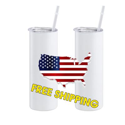 China Sustainable USA Warehouse Heat Transfer Machine Skinny Sublimation Tumblers 20 Oz Straights Blanks Sublimation Tumblers With Straw for sale