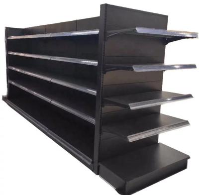 China Factory direct sale metal material double-sided production gondola shelf for supermarket equipment for sale