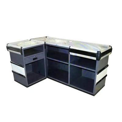 China Professional Rustproof Supply Metal Supermarket Cashier Register Table for sale