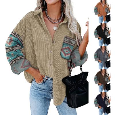 China 2022 Reversible 2022 Reversible 2022 Women Autumn Women Jacket Aztec Printing Shacket Coat Plus Size Clothing for sale