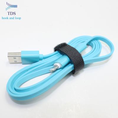 China Strong Sticky Adjustable Cable Straps , Coloured Cable Ties For Electronics Wire Management for sale