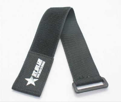 China Logo Custom Elastic Hook And Loop Strap , Cargo Load Straps With Plastic Buckle for sale