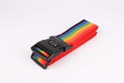 China Rainbow Colors Custom Luggage Straps / Travel Luggage Belt Nylon Material for sale