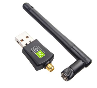 China LAPTOP Driver 600Mbps Wifi Network Cards 802.11ac 5GHz Dongle Free Wireless WiFi USB Adapter for sale