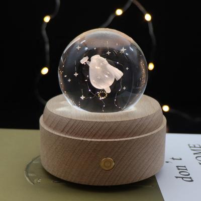 China EUROPEAN Creative Gift Light Led USB Battery Music Night Lamp Pig Pig Crystal Mood Light For Kids Decorative Bedroom Decorative for sale