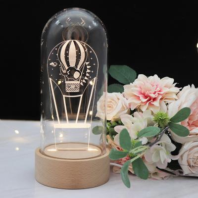 China New Design Glass Cover Table Lamp 3D Hydrogen Balloon Romantic Acrylic Night Light Decoraion Night Light for sale