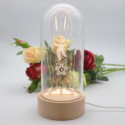 China Decoraion Novelty and Birthday Gift Glass Cover Table Lamp Romantic Decorative Christmas Night Light for sale