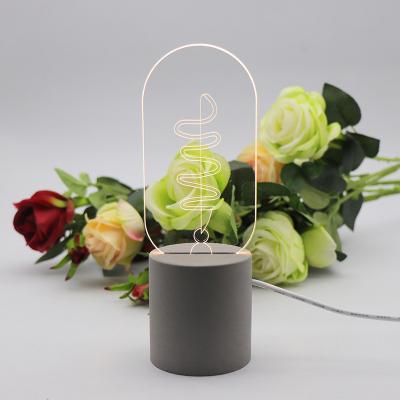 China Newcomer Decoraion Cement Table Lamp Novelty LED Romantic Low Acrylic Desk Light Acrylic Table Lamp for sale