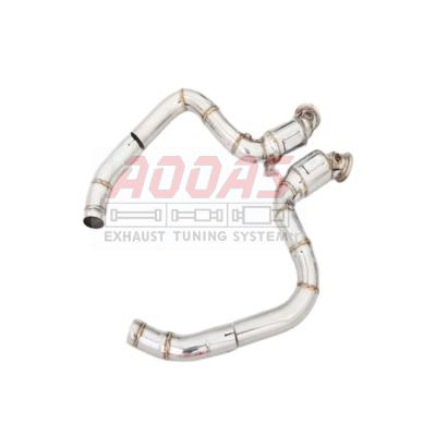 China 304 Stainless Steel AOOAS China Professional For Mercedes W205 C63 AMG Cat Downpipe Valvetronic Exhaust System for sale