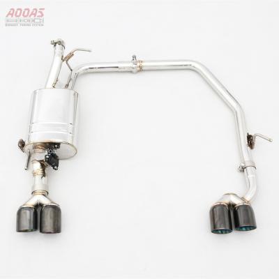 China Competitive Stainless Steel Auto Parts Stainless Steel Muffler Exhaust with Valve and 4 Black Outlets for Peugeot RCZ for sale