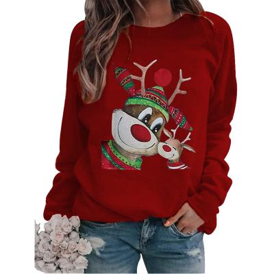 China Merry Christmas Hoodie Women Christmas Tree QUICK DRY Graphic Printed Sweatshirt Christmas Pullover Shirts for sale