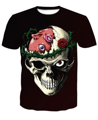 China QUICK DRY Masked T Shirt 3D Women Men Skull T-shirt Printing Summer Tops Halloween Tee Sports Shirt for sale