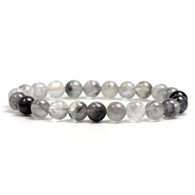 China Simple CLASSIC Genuine Natural Stone 6mm Shopping Style Elastic Gemstone Bracelet For Men for sale