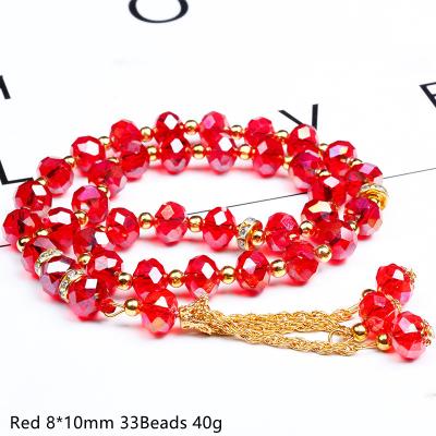 China Artificial Muslim Islamic Resin Prayer Beads Crystal 33 Rosary Bead Cutting Unisex Muslim Prayer Beads Hand Bracelet Hand String Prayer Beads for sale