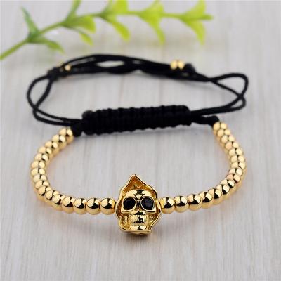 China TRENDY Handmade 4 Colors Accept Custom Fashion Women Bead Charm Bracelet CZ Soul Reaper Luxury Femme Bracelet Adjustable Size for sale