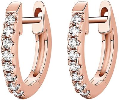 China Hot Selling Hiphop 3A New Style Zircon Earring Stainless Steel Amazon Huggie Earrings 18k Gold Plated Earrings for sale