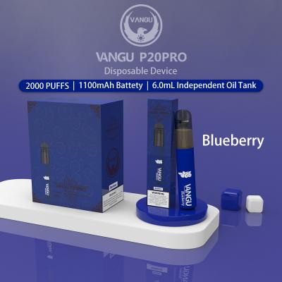 China Mesh Coil Double Flavor Disposable Vape 2000 Puffs 1100mah Cocktail Blueberry Ice for sale