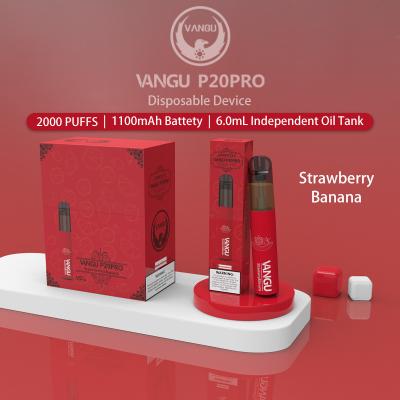 China Strawberry Ice 6.0ml E Liquid Flavored Vaporizer Pen 3.7V 2000 Puffs for sale