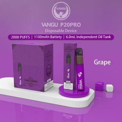 China 2000 Puffs 12W Flavored CBD Vape Cartridge Grape Ice 6.0ml Mesh Coil for sale