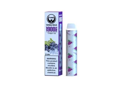 China Grape Ice Flavor Disposable Vape Device 1.0ohm 1900 Puffs Salt Nic for sale