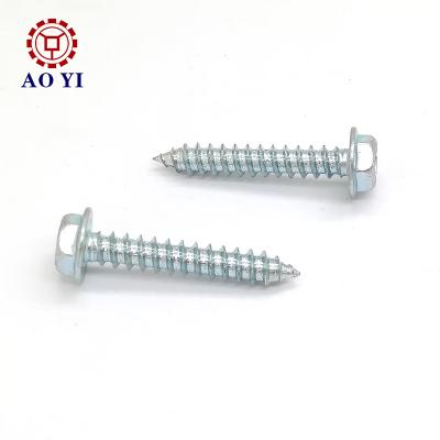 China Stainless Steel Standard Sheet Metal Hex Flange Head Self Tapping Screw With Washer for sale