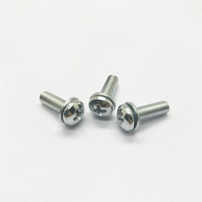 China Pan High precision slotted pan head combination&sems screws with round washer for sale