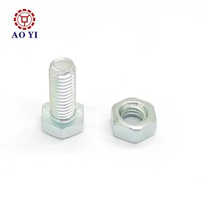 China Industry Grade General Grade 6.8 Full Wire Hex Bolt Standard ANSI / BSW Blue Galvanized for sale