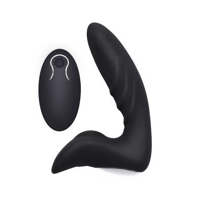 China Silicone+ABS Amazon 12 frequency remote control male masturbation soft silicone prostate massager sale black anal vibrator best for men for sale