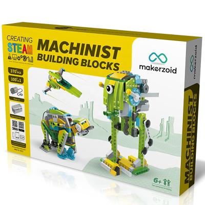 China Building Toy Makerzoid STEM Programming Building Block Sets Machinist For Kids 6+ Years, Coding Teaching Kits for sale