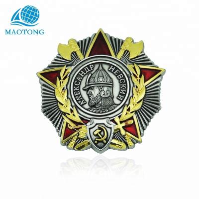 China Wholesale Custom Military 3d Metal Badge Lapel Pin Russia Army Logo Badge Europe Manufacturers China for sale