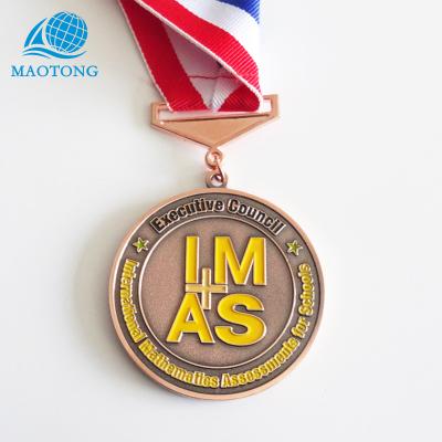 China Promotional Custom Antique School Medals Decorative Metal Medallions Europe Brass Embossing Medal Sports Medal for sale