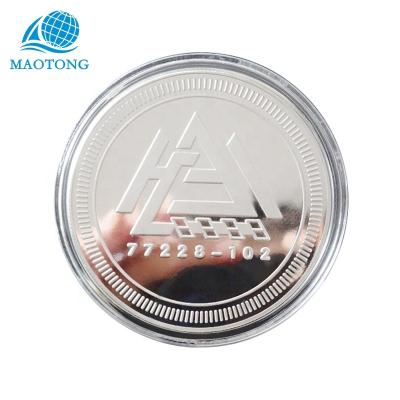 China China Custom Metal Stamping Silver Coins With Your Own Design Shiny White Gold Coin Silver Coin for sale