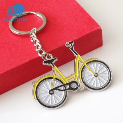 China Wholesale Custom Logo Soft Yellow Car Bike Enamel 3D Metal Promotion Gift Metal Key Chain for sale