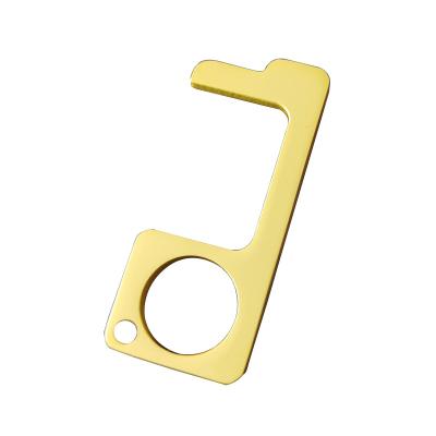 China Promotion Manufacturer Newest Finger No Touch Key Chain EDU Brass Key Chain Hands Free No Touch Door Opener Key Chain for sale