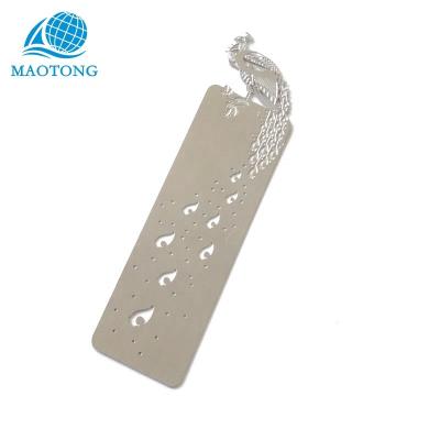 China Custom China Peacock Fashion Metal Bookmark Books Paper Clip Etching Bookmark Beautiful for sale