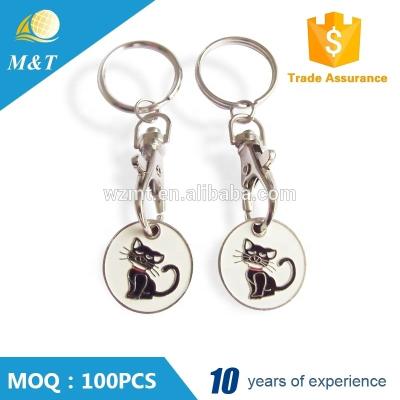 China Promotion Factory Supply Cheap Custom Trolley Cat Key Chain Custom Token Coins for sale