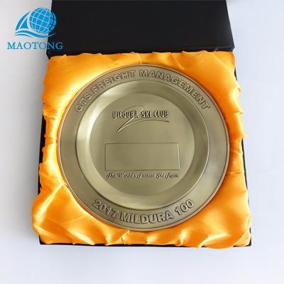 China Russia customized 3D metal enamel sports award souvenir zinc alloy dish for sale