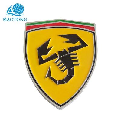 China Custom Metal Cheap Car Logo Labels Europe Promotion Fashion Badge Scorpion Pattern Metal Zinc Alloy Label for sale