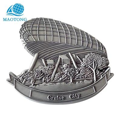 China Shape Metal Cruise City Souvenir Magnets High Quality Custom Fridge 3d Fridge Magnet for sale