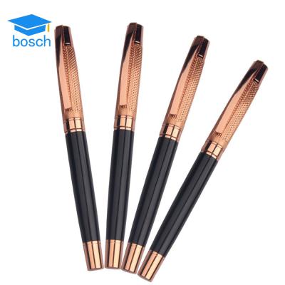 China Promotional Rose Gold Pen Upper Barrel Business Gift Rose Gold Heavy Pen Office Stationery Pen for sale