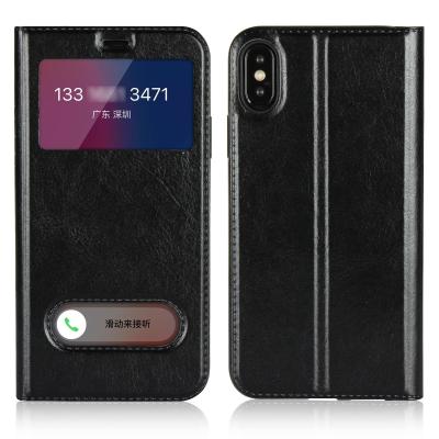 China iPhone 8 Plus Case, Window View Stand Feature PU Leather Phone Case for Apple iPhone 5,6,7,8,X for sale